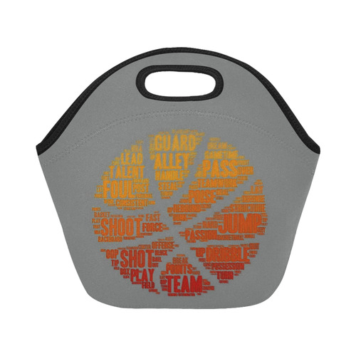 Lunch Bag Basketball Neoprene Lunch Bag/Small (Model 1669)