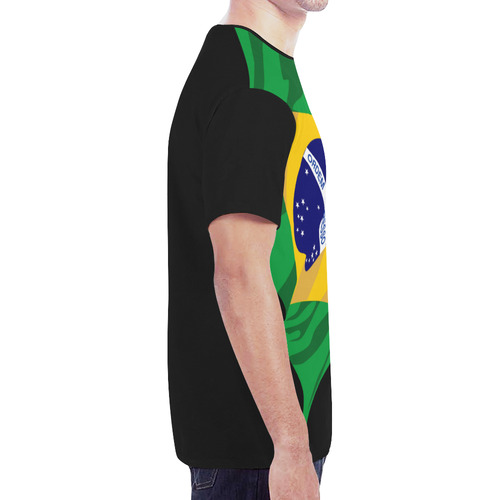 Brazil Men's Classic Flag Tee 2.0 (Black) New All Over Print T-shirt for Men (Model T45)