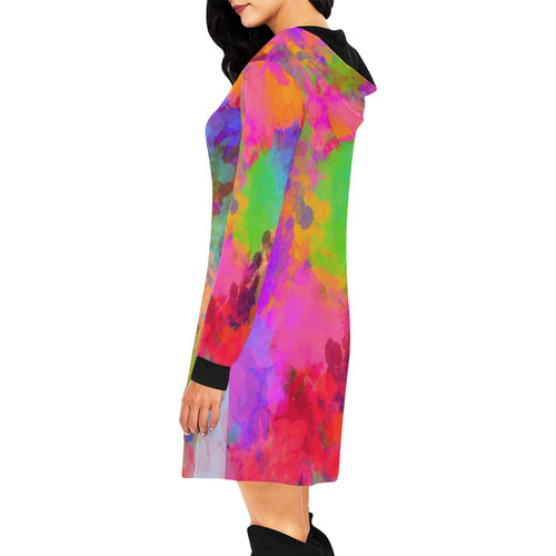 Colors and joy 4 by FeelGood All Over Print Hoodie Mini Dress (Model H27)