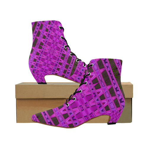 Bright Pink Black Abstract Pattern