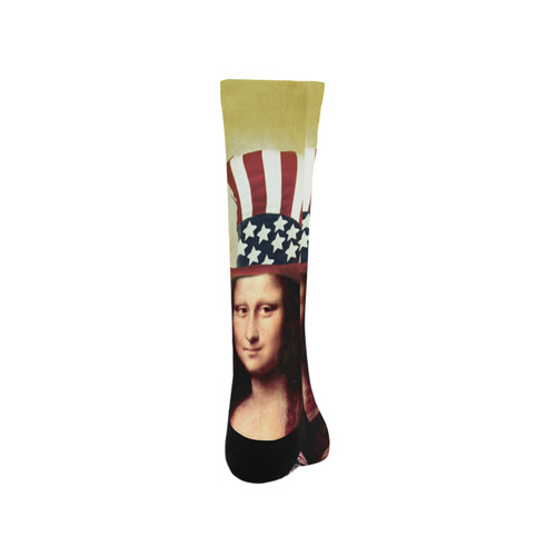 Patriotic Mona Lisa - 4th of July Trouser Socks