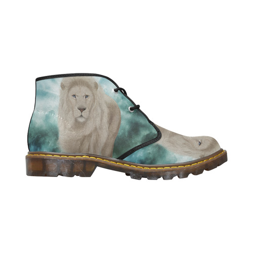 The white lion in the universe Women's Canvas Chukka Boots (Model 2402-1)