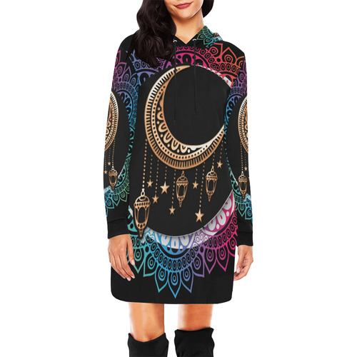 Arabian Night Mandala All Over Print Hoodie Mini Dress (Model H27)