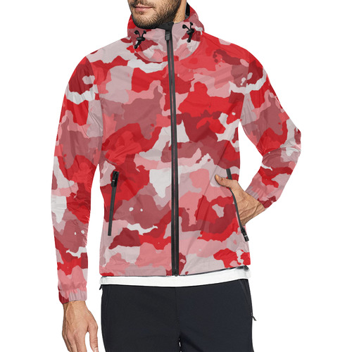 camouflage red Unisex All Over Print Windbreaker (Model H23)