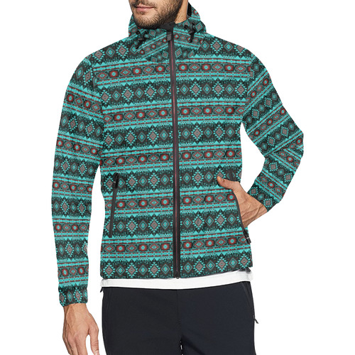 fancy tribal border pattern 17G by JamColors Unisex All Over Print Windbreaker (Model H23)