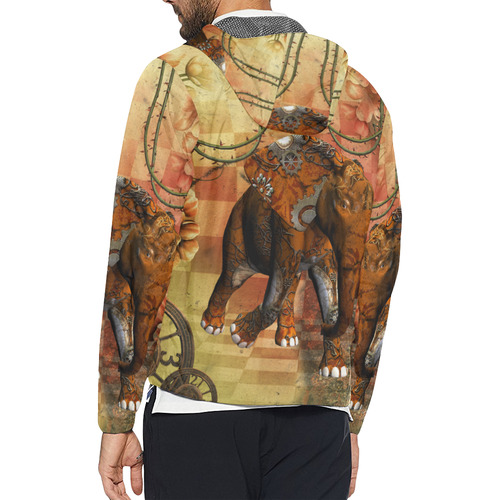 Steampunk, awesome steampunk elephant Unisex All Over Print Windbreaker (Model H23)