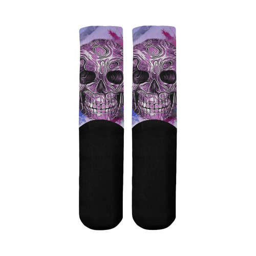 Skull-Unusual and unique 10 by JamColors Mid-Calf Socks (Black Sole)