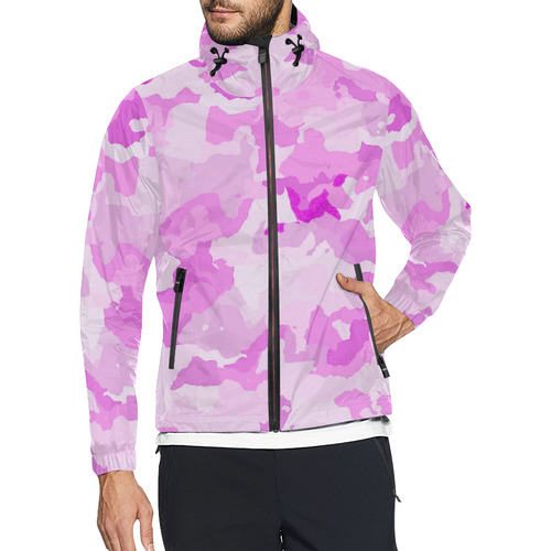 camouflage soft pink Unisex All Over Print Windbreaker (Model H23)