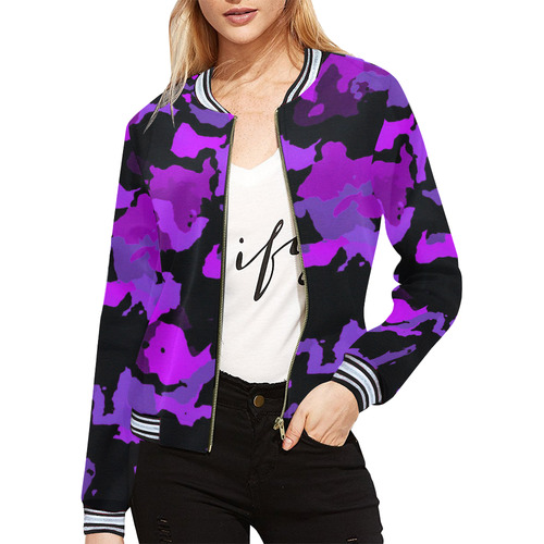 new modern camouflage A by JamColors All Over Print Bomber Jacket for Women (Model H21)