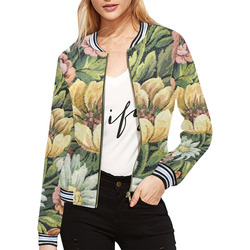 comfy vintage floral All Over Print Bomber Jacket for Women (Model H21)