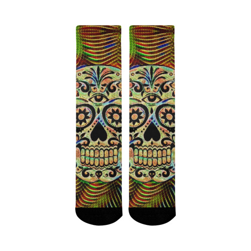 glamorous Skull B by JamColors Mid-Calf Socks (Black Sole)