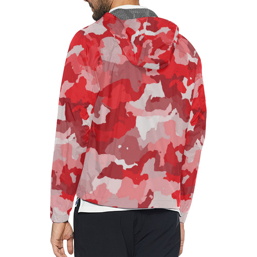 camouflage red Unisex All Over Print Windbreaker (Model H23)