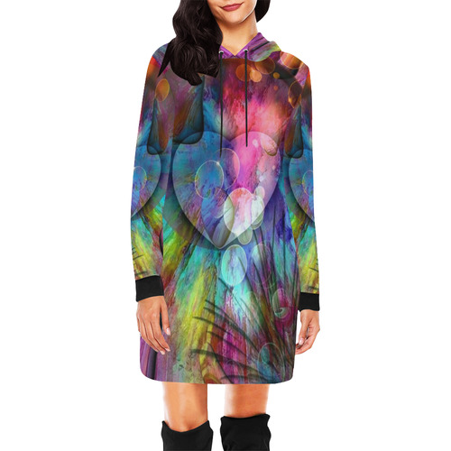 Fantasy of Love by Nico Bielow All Over Print Hoodie Mini Dress (Model H27)