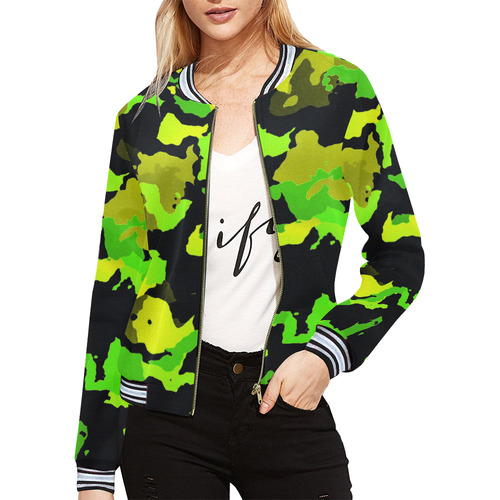 new modern camouflage E by JamColors All Over Print Bomber Jacket for Women (Model H21)