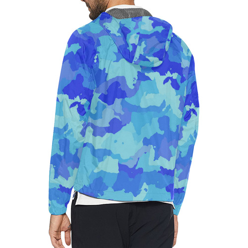 camouflage blue Unisex All Over Print Windbreaker (Model H23)