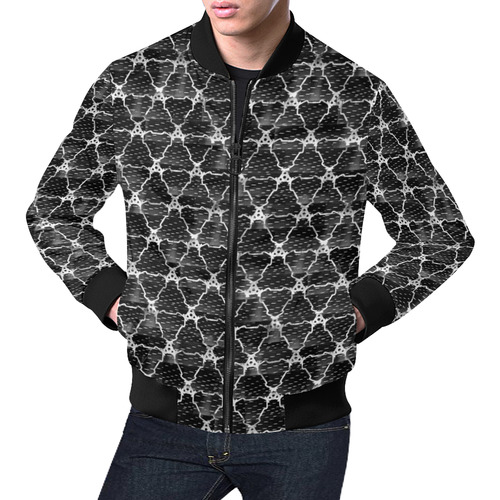 DTBK Classic Night Bomber (with black trim) All Over Print Bomber Jacket for Men (Model H19)