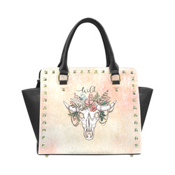 Wild Skull Boho Rivet Shoulder Handbag (Model 1645)