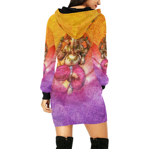 Ganesh, Son Of Shiva And Parvati All Over Print Hoodie Mini Dress (Model H27)