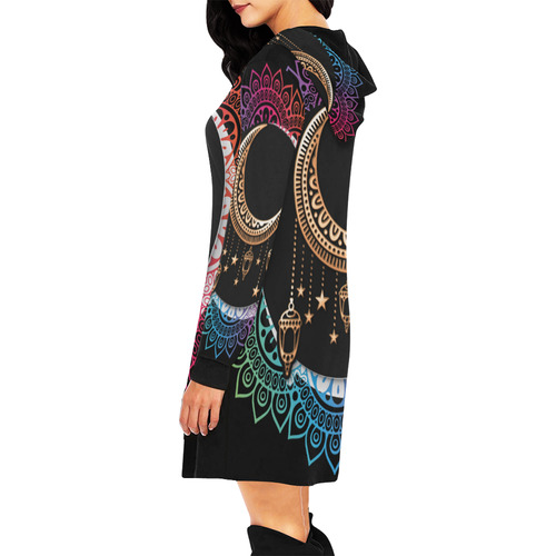 Arabian Night Mandala All Over Print Hoodie Mini Dress (Model H27)