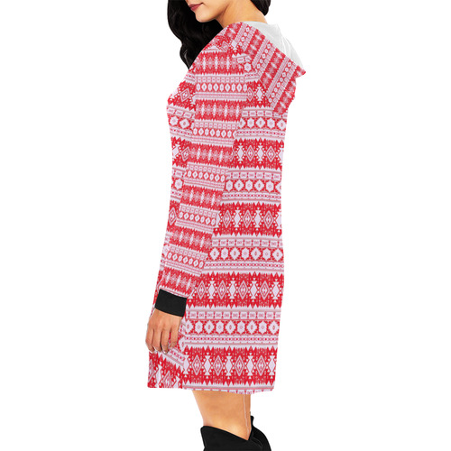 fancy tribal border pattern 17H by JamColors All Over Print Hoodie Mini Dress (Model H27)