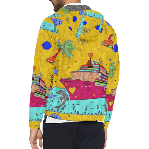 Love Popart  by Nico Bielow Unisex All Over Print Windbreaker (Model H23)