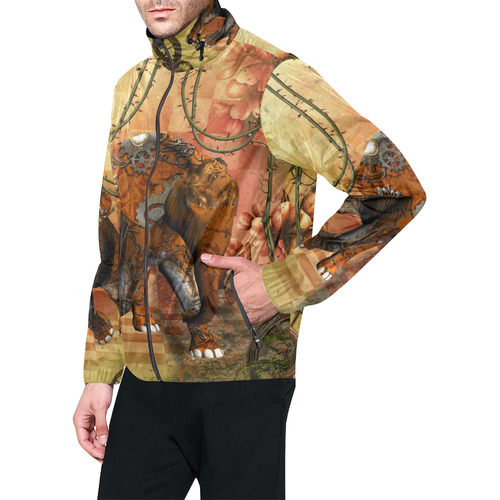 Steampunk, awesome steampunk elephant Unisex All Over Print Windbreaker (Model H23)