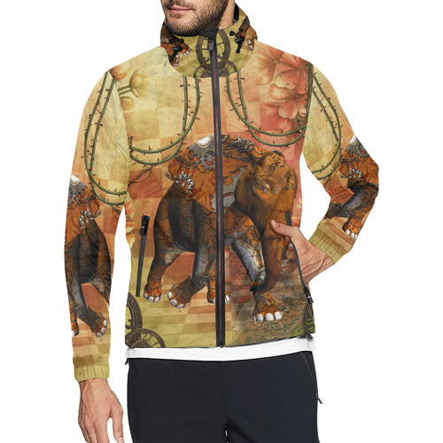 Steampunk, awesome steampunk elephant Unisex All Over Print Windbreaker (Model H23)