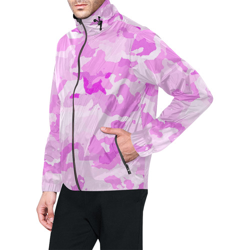 camouflage soft pink Unisex All Over Print Windbreaker (Model H23)