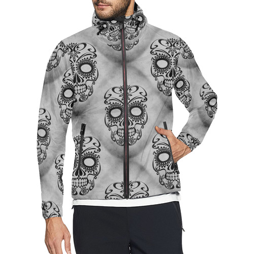 Skull20170351_by_JAMColors Unisex All Over Print Windbreaker (Model H23)