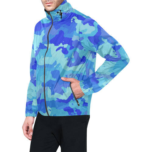 camouflage blue Unisex All Over Print Windbreaker (Model H23)