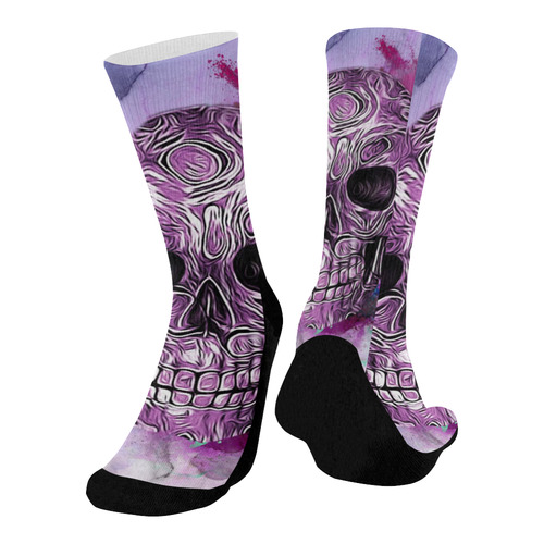 Skull-Unusual and unique 10 by JamColors Mid-Calf Socks (Black Sole)
