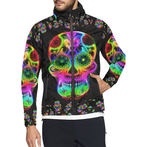 Skull20170314_by_JAMColors Unisex All Over Print Windbreaker (Model H23)