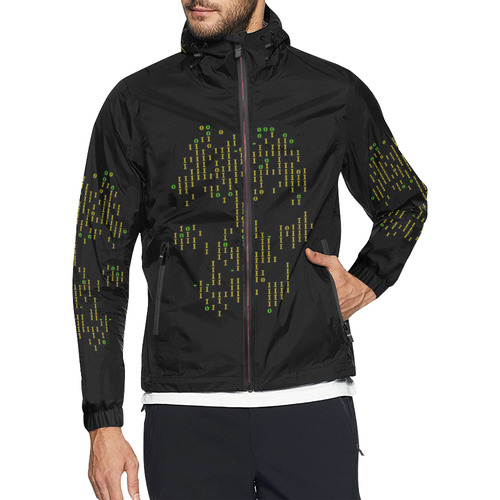 ASCII Skull B by JamColors Unisex All Over Print Windbreaker (Model H23)