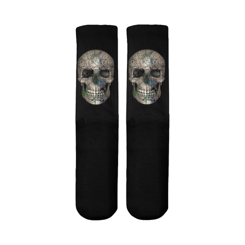 Skull-Unusual and unique 11A by JamColors Mid-Calf Socks (Black Sole)