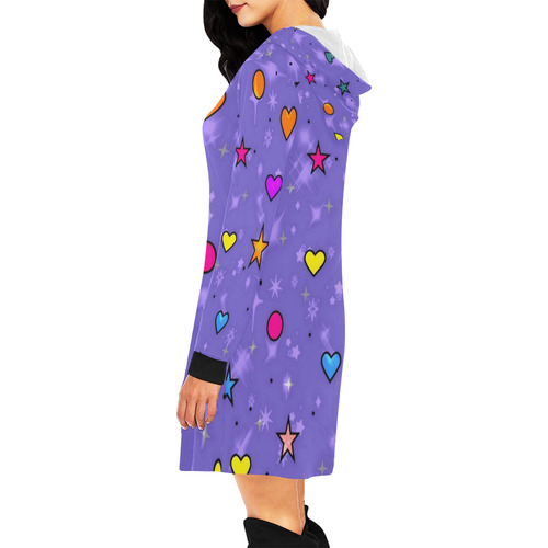 Love Popart  by Nico Bielow All Over Print Hoodie Mini Dress (Model H27)