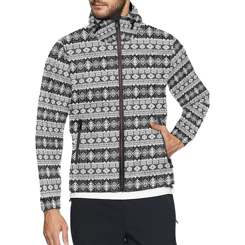 fancy tribal border pattern 17B by JamColors Unisex All Over Print Windbreaker (Model H23)