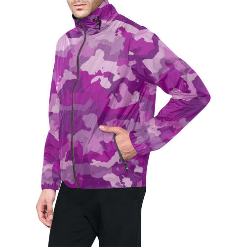 camouflage purple Unisex All Over Print Windbreaker (Model H23)