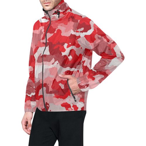 camouflage red Unisex All Over Print Windbreaker (Model H23)