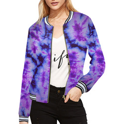 tie dye All Over Print Bomber Jacket for Women (Model H21)