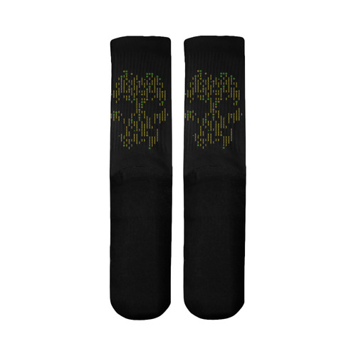 ASCII Skull B by JamColors Mid-Calf Socks (Black Sole)