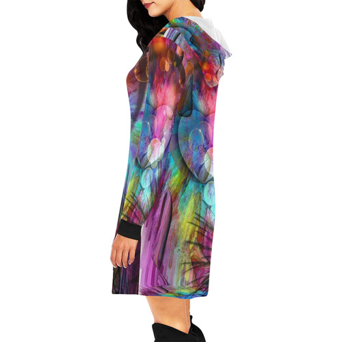 Fantasy of Love by Nico Bielow All Over Print Hoodie Mini Dress (Model H27)