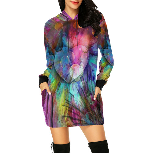 Fantasy of Love by Nico Bielow All Over Print Hoodie Mini Dress (Model H27)