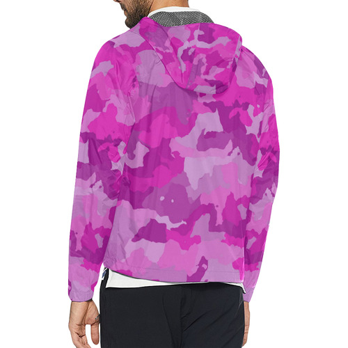 camouflage hot pink Unisex All Over Print Windbreaker (Model H23)