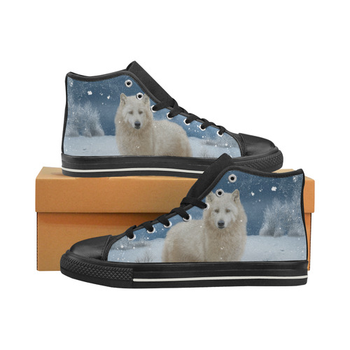 Awesome arctic wolf Men’s Classic High Top Canvas Shoes (Model 017)