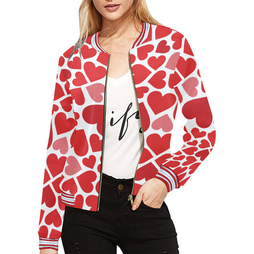 love pattern All Over Print Bomber Jacket for Women (Model H21)