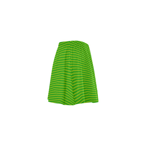 Apple Green Polka Dots on Sap Green VAS2 Mini Skating Skirt (Model D36)