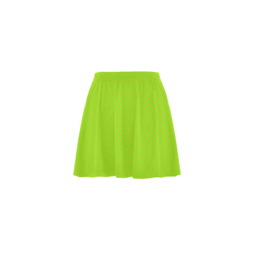 Apple Green Polka Dots on Apple Green II VAS2 Mini Skating Skirt (Model D36)