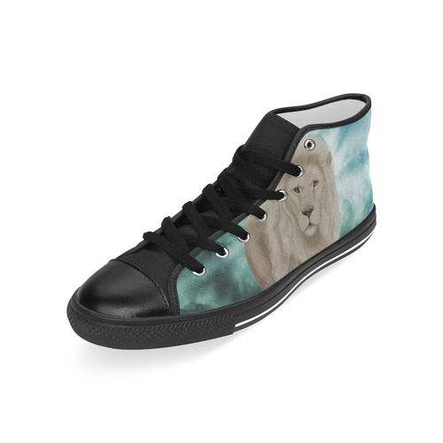 The white lion in the universe Men’s Classic High Top Canvas Shoes (Model 017)
