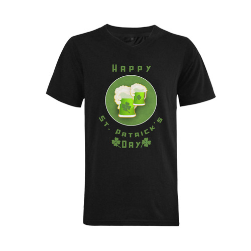 Green Beer Happy St. Patrick's Day Men's V-Neck T-shirt  Big Size(USA Size) (Model T10)
