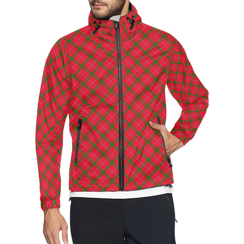 Holiday plaid Christmas tartan Unisex All Over Print Windbreaker (Model H23)